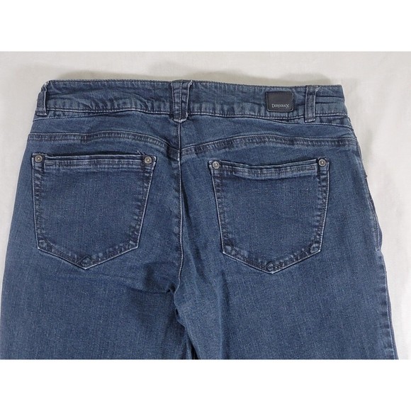 Democracy Embroidered Floral Girlfriend Jeans Size 8 Mid Rise Dark Blue Denim - Picture 8 of 16